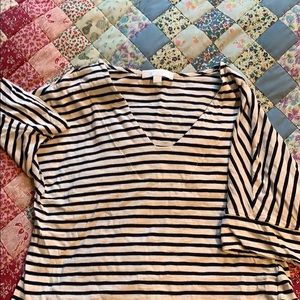 Anthropologie striped 3/4 length sleeve